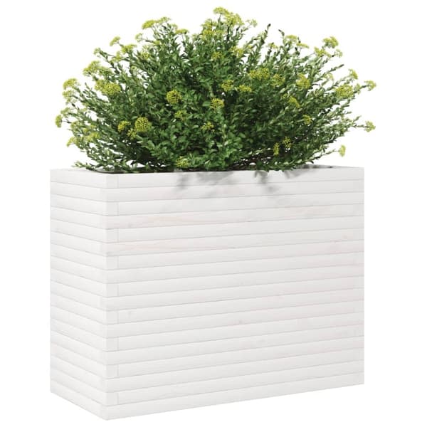 vidaXL Plantekasse hvit 90x40x68,5 cm heltre furu