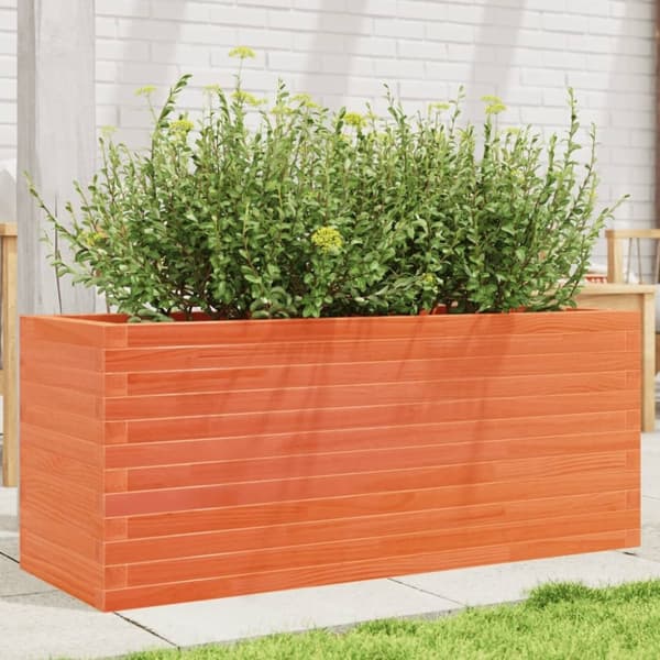 vidaXL Plantekasse voksbrun 110x40x45,5 cm heltre furu