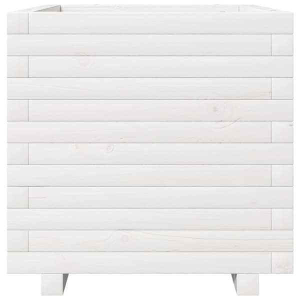 vidaXL Odlingslåda vit 50x50x49,5 cm massiv furu