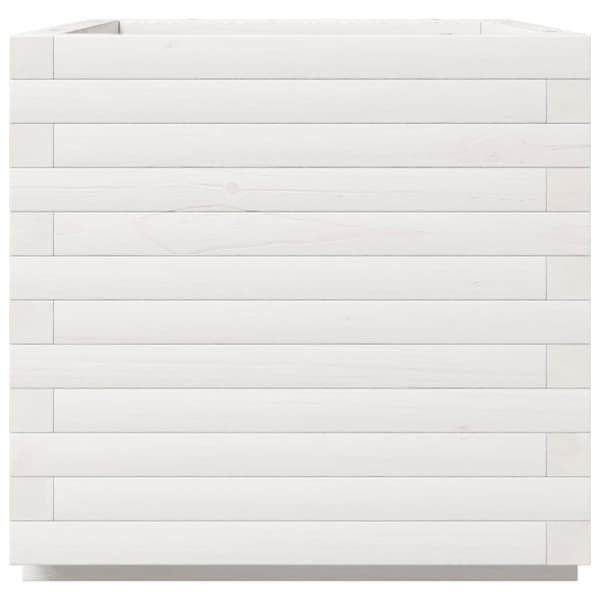 vidaXL Odlingslåda vit 50x50x49,5 cm massiv furu