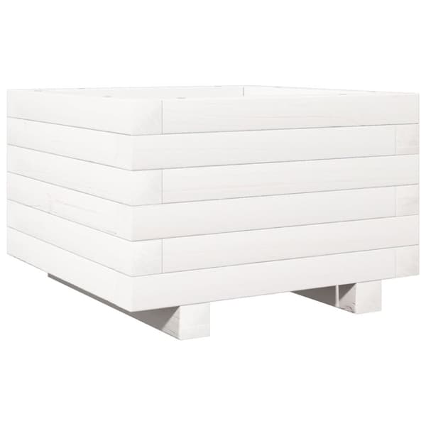 vidaXL Plantekasse hvit 40x40x26,5 cm heltre furu