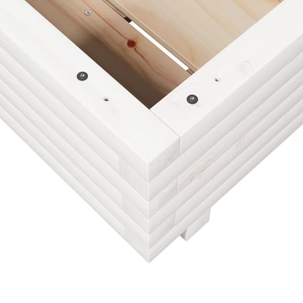 vidaXL Plantekasse hvit 40x40x26,5 cm heltre furu