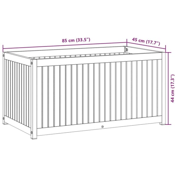 vidaXL Plantekasse 85x45x44 cm helte akasie og stål