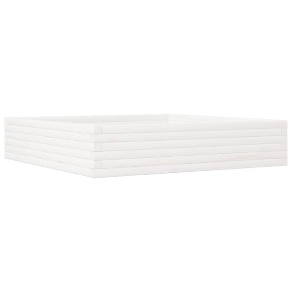 vidaXL plantekasse 110x110x23 cm massivt fyrretræ hvid