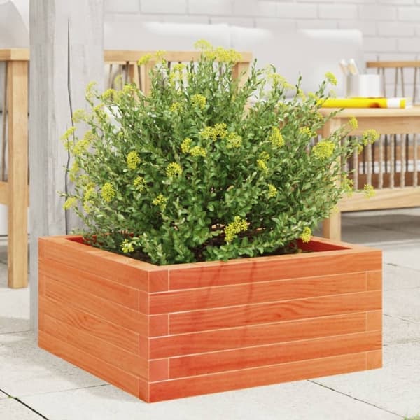 vidaXL Plantekasse voksbrun 60x60x23 cm heltre furu