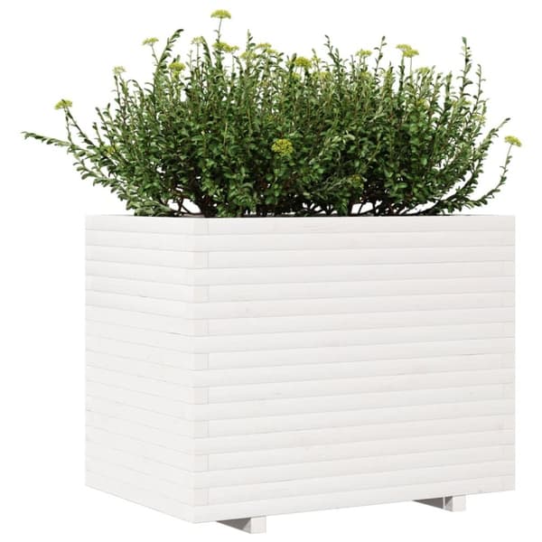 vidaXL Plantekasse hvit 90x60x72,5 cm heltre furu