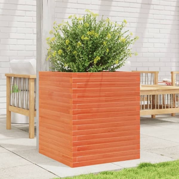 vidaXL Plantekasse voksbrun 60x60x68,5 cm heltre furu