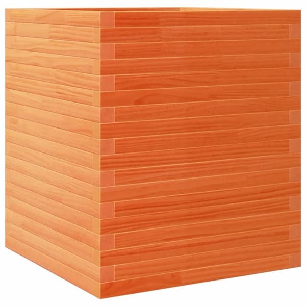 vidaXL plantekasse 60x60x68,5 cm massivt fyrretræ gyldenbrun