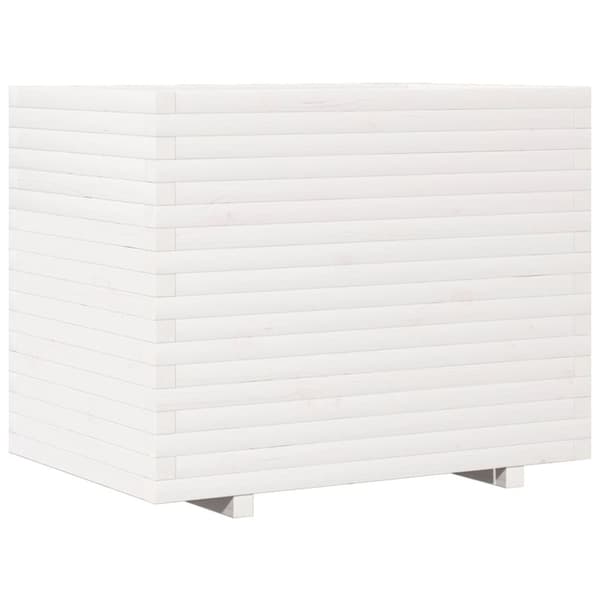 vidaXL plantekasse 90x60x72,5 cm massivt fyrretræ hvid