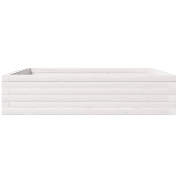 vidaXL plantekasse 100x100x23 cm massivt fyrretræ hvid