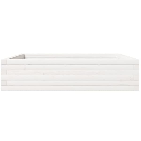 vidaXL plantekasse 100x100x23 cm massivt fyrretræ hvid