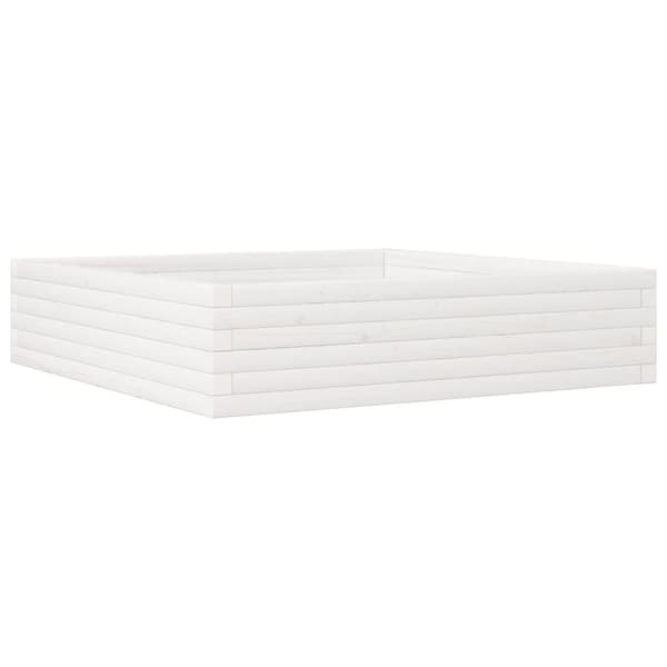 vidaXL plantekasse 100x100x23 cm massivt fyrretræ hvid
