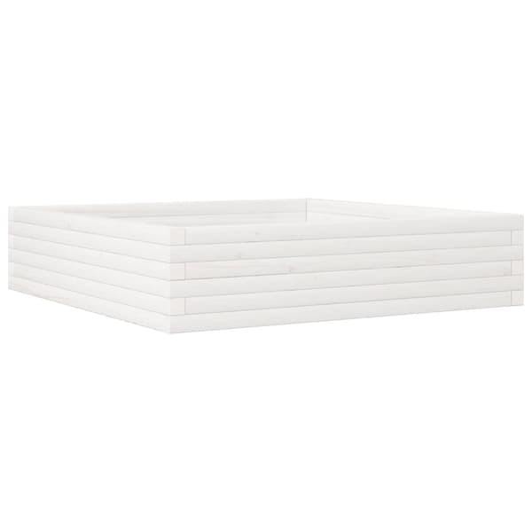 vidaXL plantekasse 100x100x23 cm massivt fyrretræ hvid