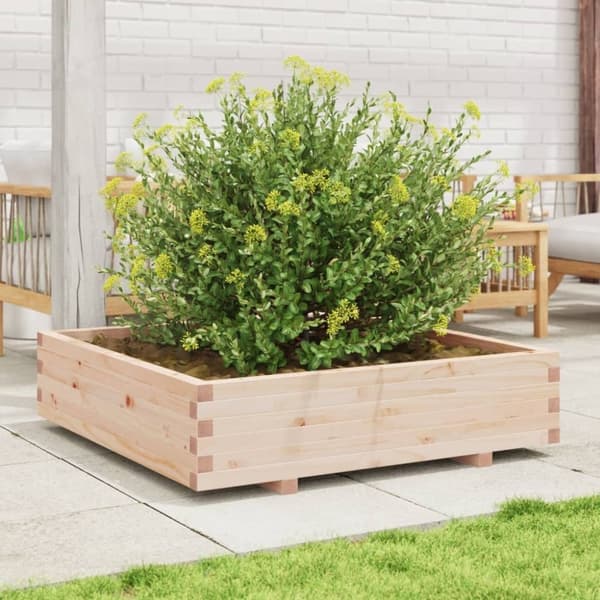 vidaXL Plantekasse 100x100x26,5 cm heltre furu