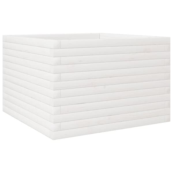 vidaXL plantekasse 70x70x45,5 cm massivt fyrretræ hvid
