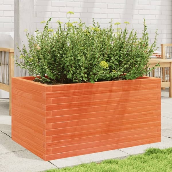 vidaXL Odlingslåda vaxbrun 90x60x45,5 cm massiv furu