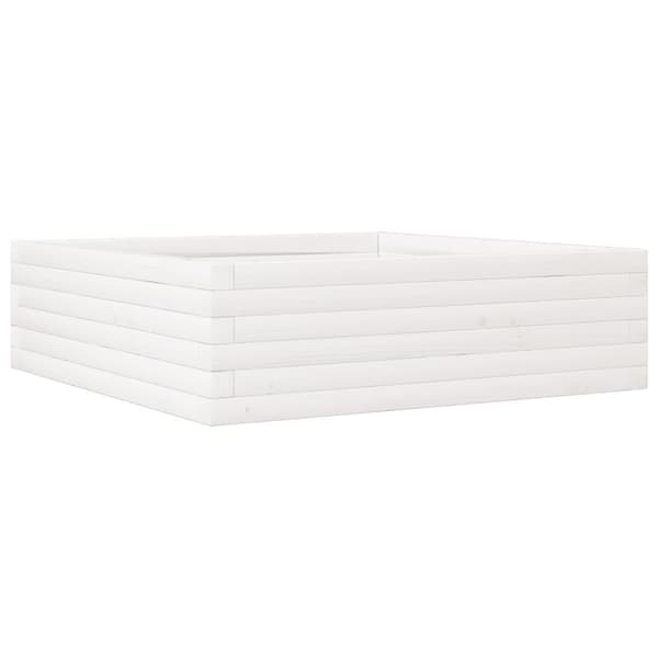 vidaXL Hageplantekasse hvit 80x80x23 cm heltre furu