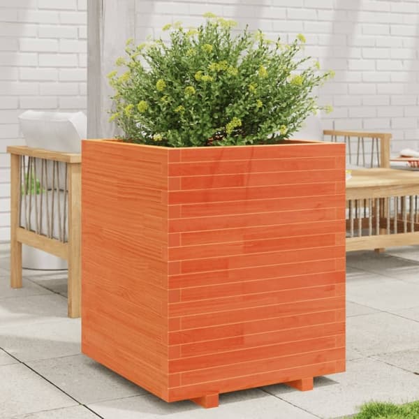 vidaXL Plantekasse voksbrun 60x60x72,5 cm heltre furu