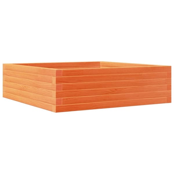 vidaXL plantekasse 80x80x23 cm massivt fyrretræ gyldenbrun