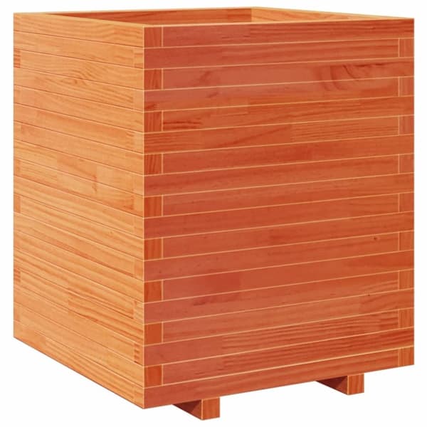 vidaXL plantekasse 60x60x72,5 cm massivt fyrretræ gyldenbrun