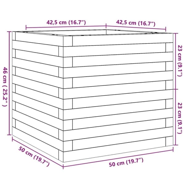 vidaXL Hageplantekasse voksbrun 50x50x46 cm heltre furu