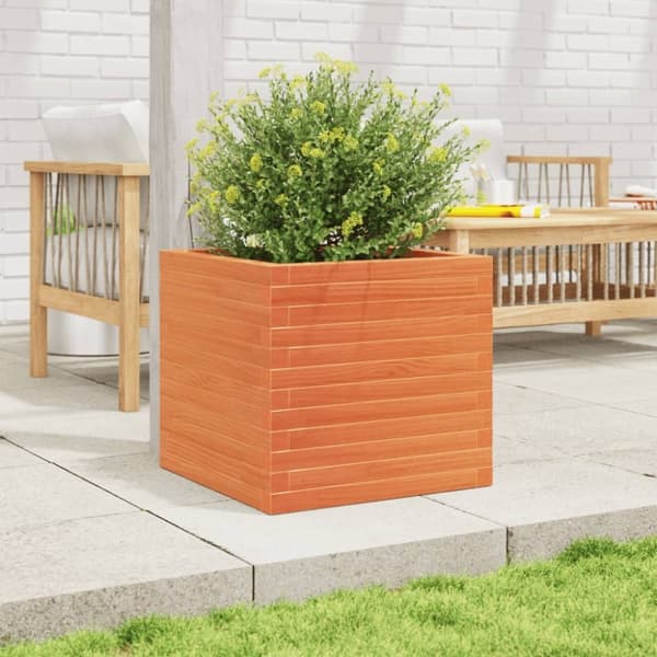 vidaXL Hageplantekasse voksbrun 50x50x46 cm heltre furu