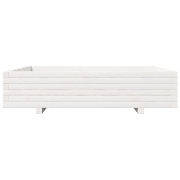 vidaXL plantekasse 110x110x26,5 cm massivt fyrretræ hvid