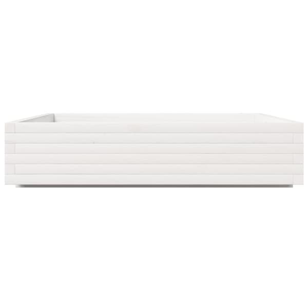 vidaXL plantekasse 110x110x26,5 cm massivt fyrretræ hvid