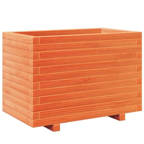 vidaXL Puutarhakukkalaatikko vahanruskea 70x40x49,5 cm täysi mänty
