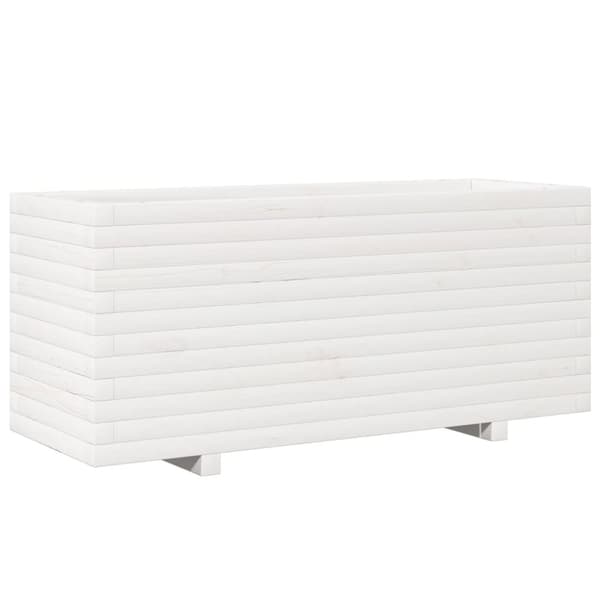 vidaXL plantekasse 110x40x49,5 cm massivt fyrretræ hvid