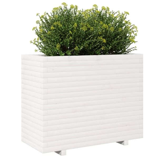 vidaXL Plantekasse hvit 90x40x72,5 cm heltre furu
