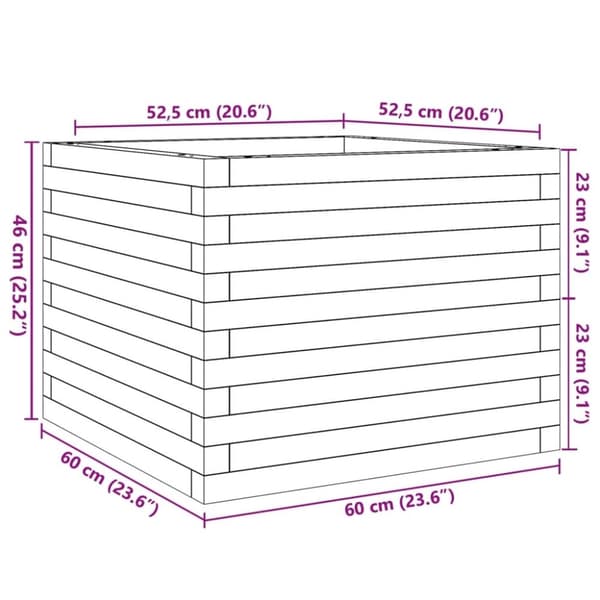 vidaXL Plantekasse 60x60x46 cm heltre douglasgran
