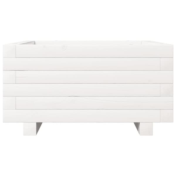 vidaXL plantekasse 50x50x26,5 cm massivt fyrretræ hvid