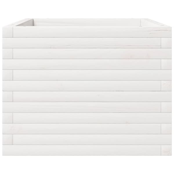 vidaXL plantekasse 60x60x49,5 cm massivt fyrretræ hvid