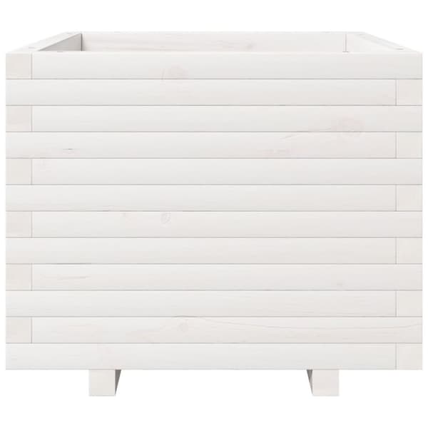 vidaXL Odlingslåda vit 60x60x49,5 cm massiv furu