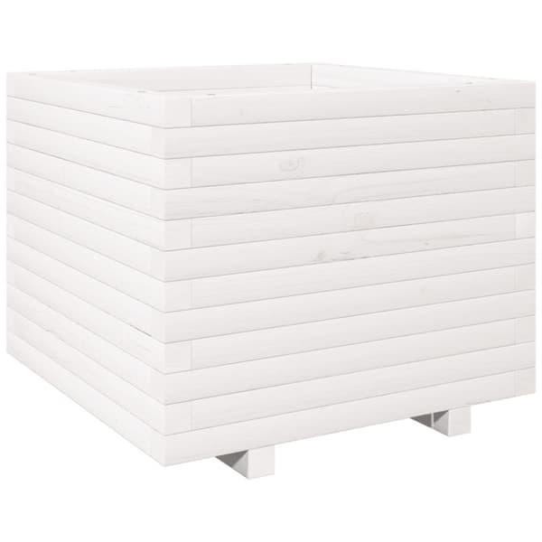 vidaXL Odlingslåda vit 60x60x49,5 cm massiv furu