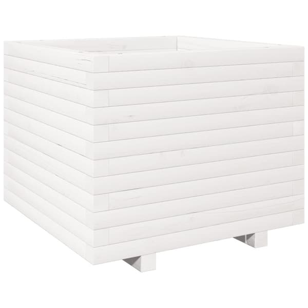 vidaXL Odlingslåda vit 60x60x49,5 cm massiv furu