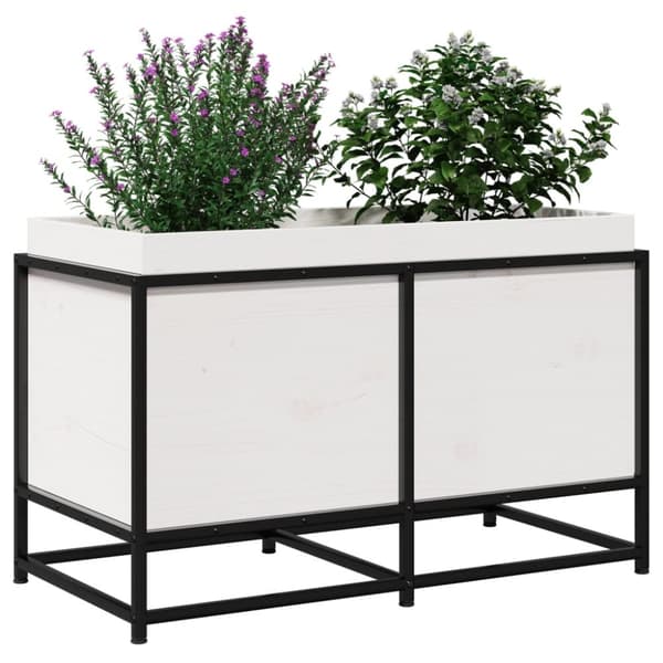 vidaXL Odlingslådor vit 80x40x50 cm massiv furu