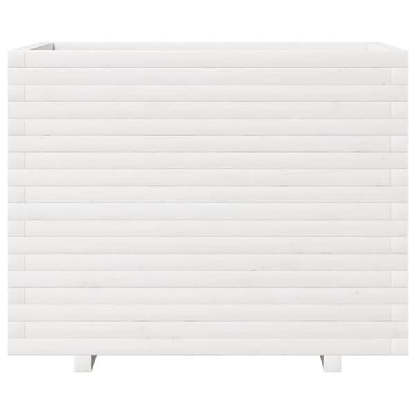 vidaXL Odlingslåda 90x60x72 cm vit massiv furu