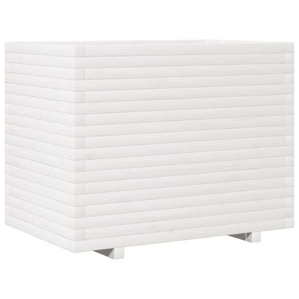vidaXL Odlingslåda 90x60x72 cm vit massiv furu
