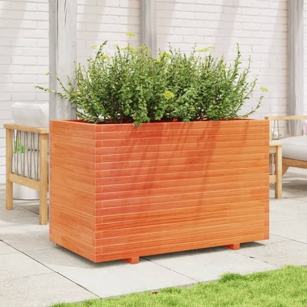 vidaXL Plantekasse voksbrun 110x60x72 cm heltre furu