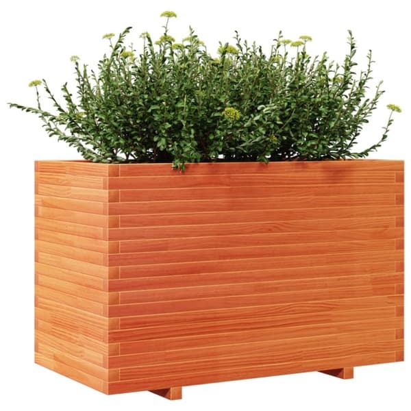 vidaXL Plantekasse voksbrun 110x60x72 cm heltre furu