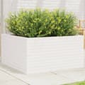 Miniatyrbilde 10 av 10: vidaXL Hageplantekasse hvit 90x90x46 cm heltre furu
