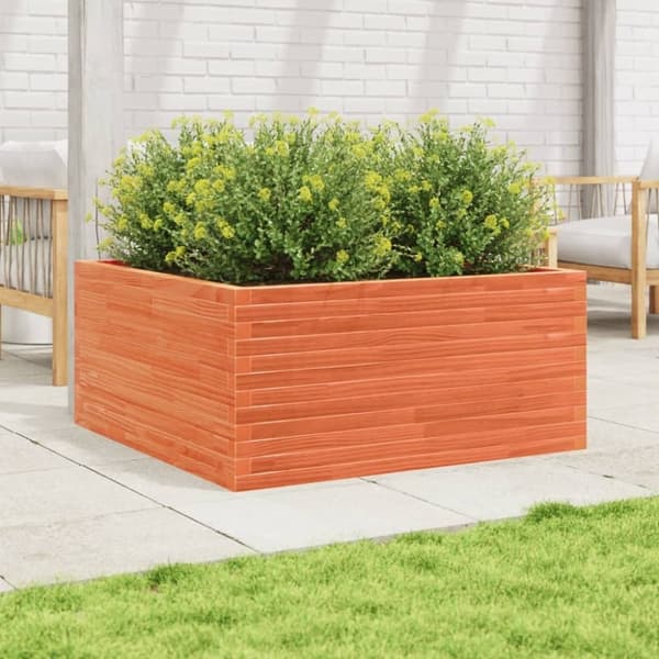 vidaXL Plantekasse voksbrun 100x100x46 cm heltre furu