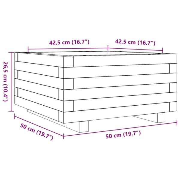 vidaXL plantekasse 50x50x26,5 cm massivt douglasgran