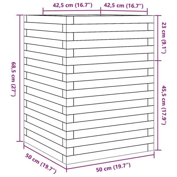 vidaXL Plantekasse 50x50x68,5 cm heltre douglasgran