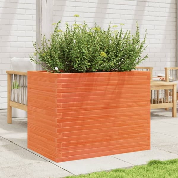 vidaXL Plantekasse voksbrun 90x60x68,5 cm heltre furu