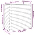 Miniatyrbild 11 av 11: vidaXL Odlingslåda 70x40x68,5 cm massivt furuträ