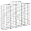 Miniatyrbillede 3 af 6: vidaXL buede gabionkurve 25 stk. 200x30x140/160 cm galvaniseret jern