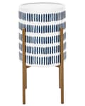 Miniatyrbilde 1 av 6: Blomsterpotte med stativ Hvit Blå Metall 31 x 31 x 58 cm Gullfarget stativ Moderne design Dekorasjon Innendørs